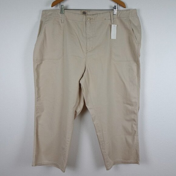 Levi's Straight Leg Pants Women's Plus Size 24W Beige Stretch Denim - Picture 1 of 8